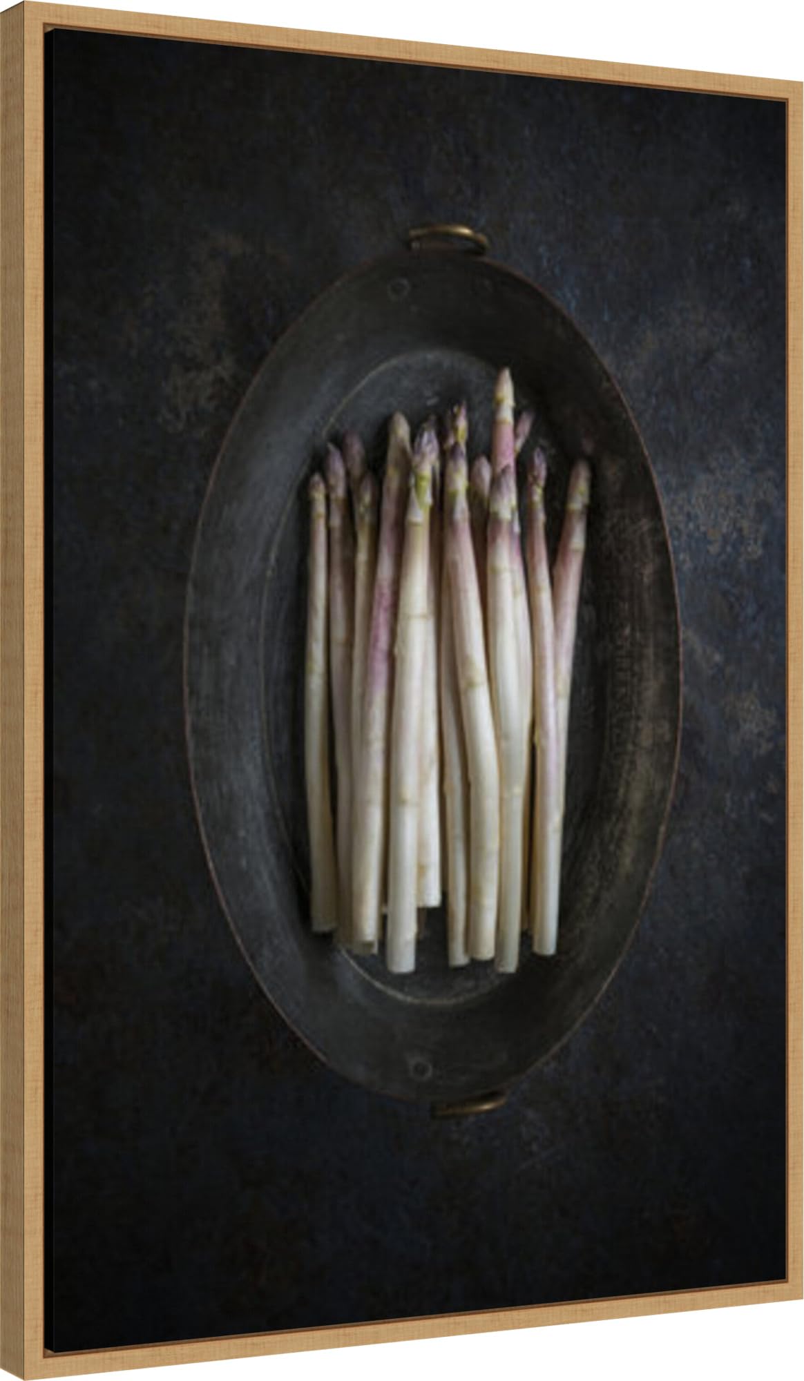 Amanti Art Framed Canvas Wall Art 33x23 - White Asparagus by Diana Popescu, Modern Kitchen Decor, Large Framed Poster Painting for Living Room, Bedroom, Bathroom & Dining Room - Perfect for Home, Office & Restaurant Wall Decoration