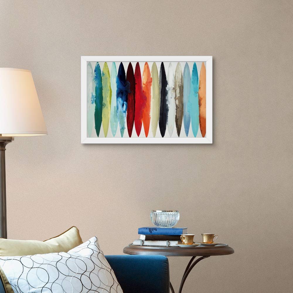 CANVAS ON DEMAND Even Flow White Framed Art Print - Inspirational Health & Wellness Wall Decor for Living Room, Bedroom & Office