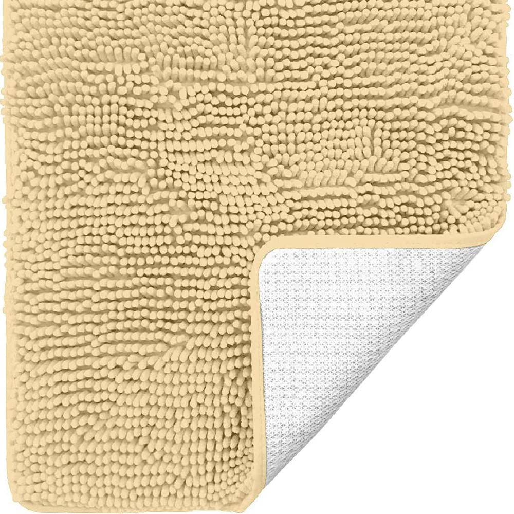Gorilla Grip Bath Rug 60x24 Inch - Super Soft Absorbent Chenille Bath Mat with Non-Slip Rubber Backing | Quick-Dry Microfiber Shaggy Rug for Bathroom, Shower & Bathtub Floor | Machine Washable & Durable Plush Mat for Home, Spa & Hotel Use