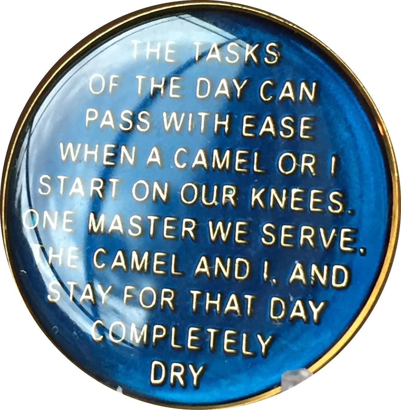 Camel Midnight Blue Tri Plate AA Medallion Sobriety Chip - Gold & Nickel Plated for Recovery Support & 12-Step Programs - Perfect for AA Meetings, Sobriety Milestones & Inspirational Gifts