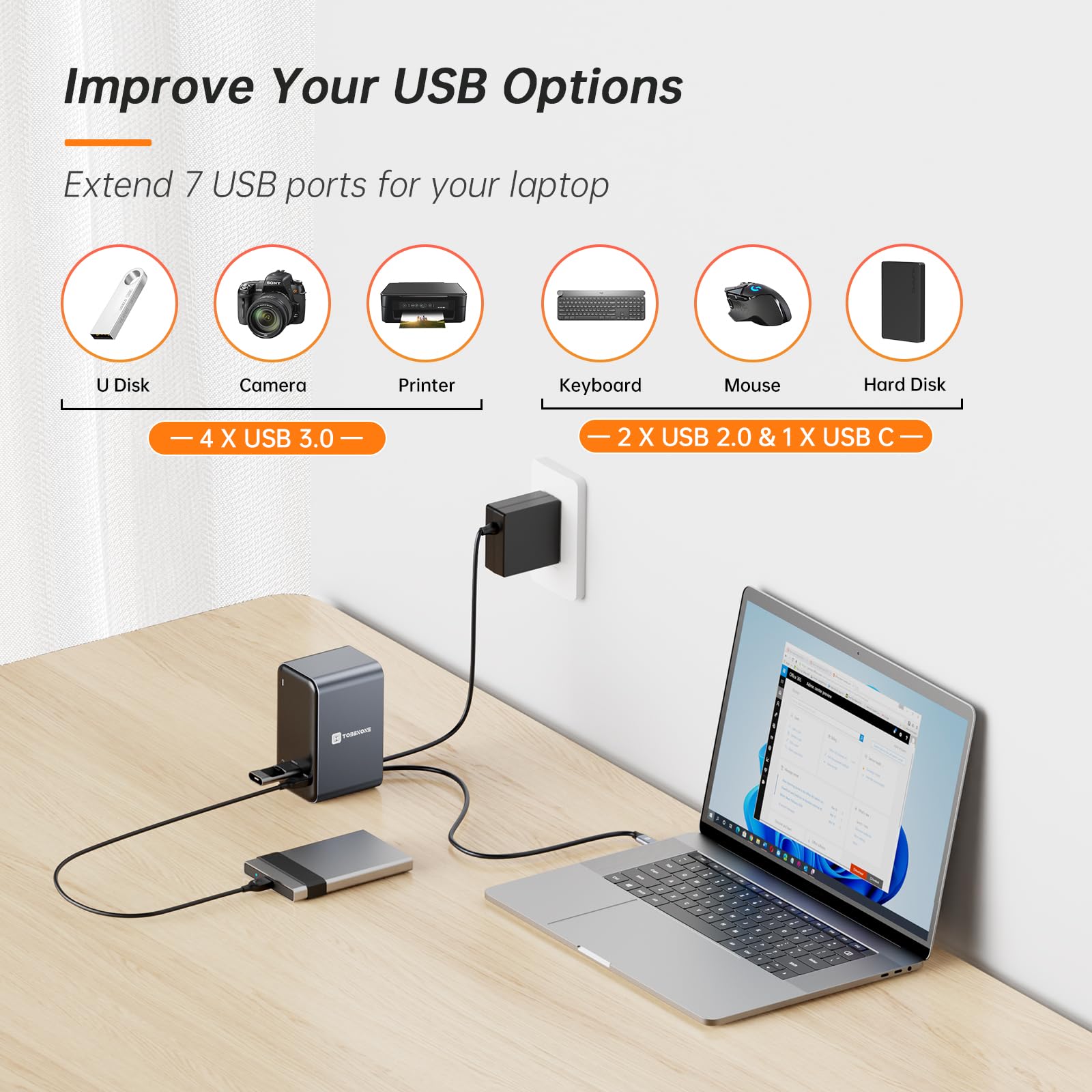 TobenONE 15-in-1 USB C Laptop Docking Station with Dual HDMI & 65W PD - Dual Monitor Support, 4xUSB 3.0, 2xUSB 2.0, VGA, Ethernet, SD/TF Card Reader, Audio/Mic - Compatible with Lenovo, HP, Dell, Surface - Perfect for Home Office, Remote Work & Multi-Tasking Setup
