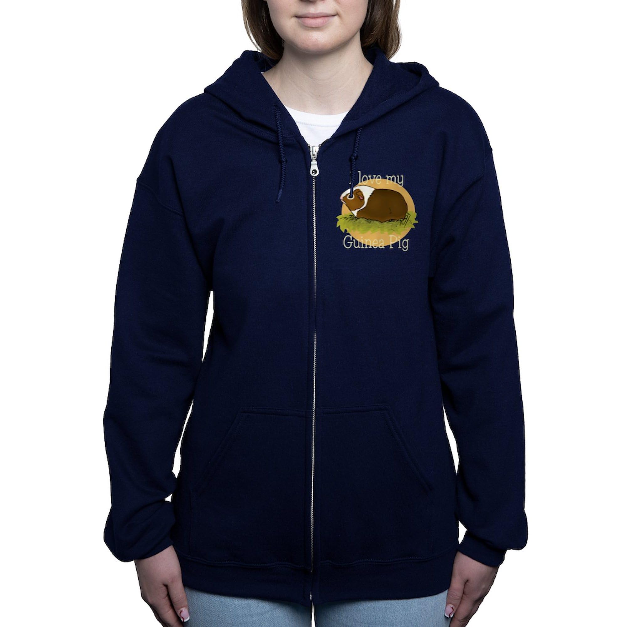 I Love My Guinea Pig Women's Zip-Up Hoodie Sweatshirt - Cozy & Cute Pet Lover Gift for Casual Wear & Outdoor Activities