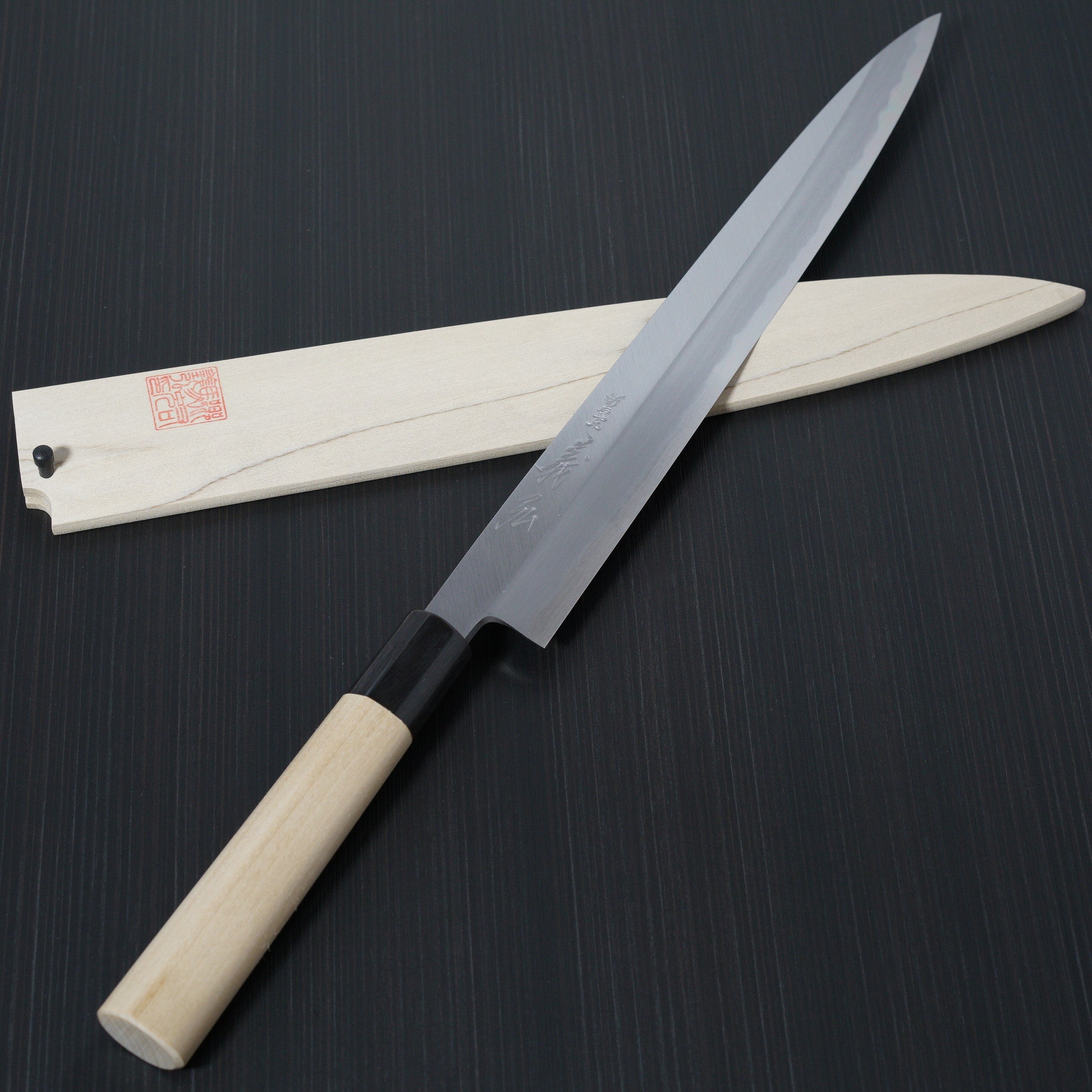 Premium Yoshihiro Jyosaku 300mm Yanagiba Knife - Shirogami Steel #2 Japanese Sashimi Slicer - Perfect for Sushi Chefs & Home Cooking Enthusiasts