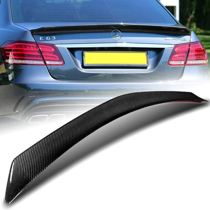 EPARTS Real Carbon Fiber Rear Spoiler Wing Trunk Lid Extended Spoiler for 2010-2016 Mercedes-Benz W212 E-Class | Premium Car Styling & Performance Upgrade