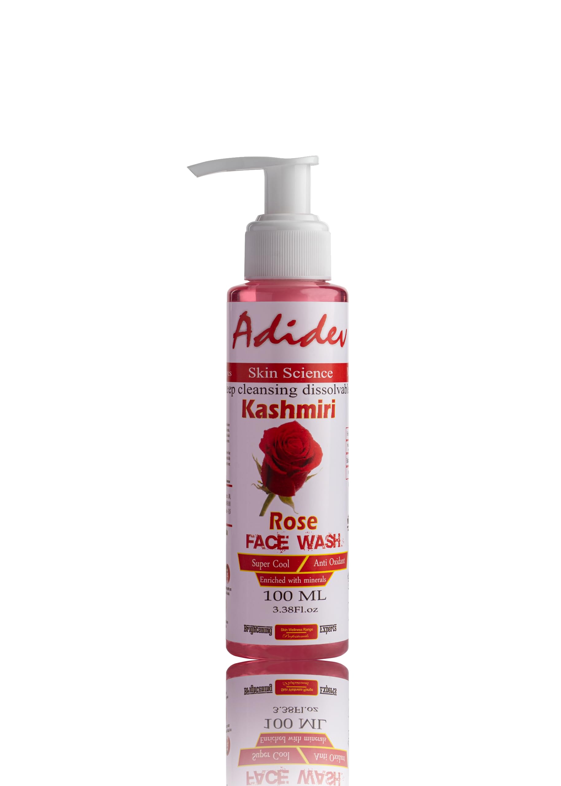 Adidev Herbals Kashmiri Rose Face Wash - Natural & Organic Cleanser for Glowing Skin | Gentle Daily Use for All Skin Types | Perfect for Morning & Night Skincare Routine