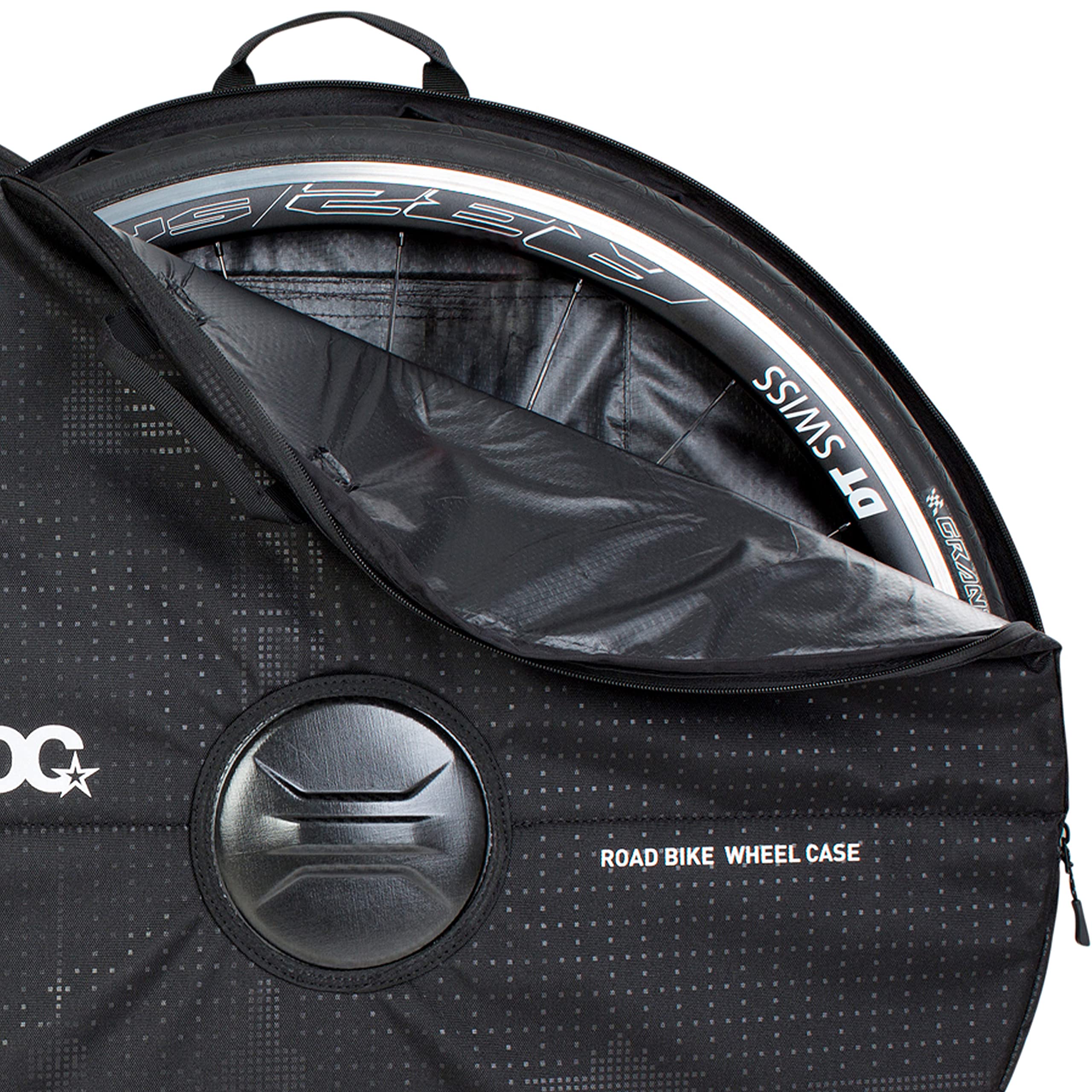EVOC Road Bike Wheel Case - Durable & Lightweight Bike Wheel Travel Bag for Road Bikes - Black - Perfect for Air Travel, Bike Storage & Transport Protection