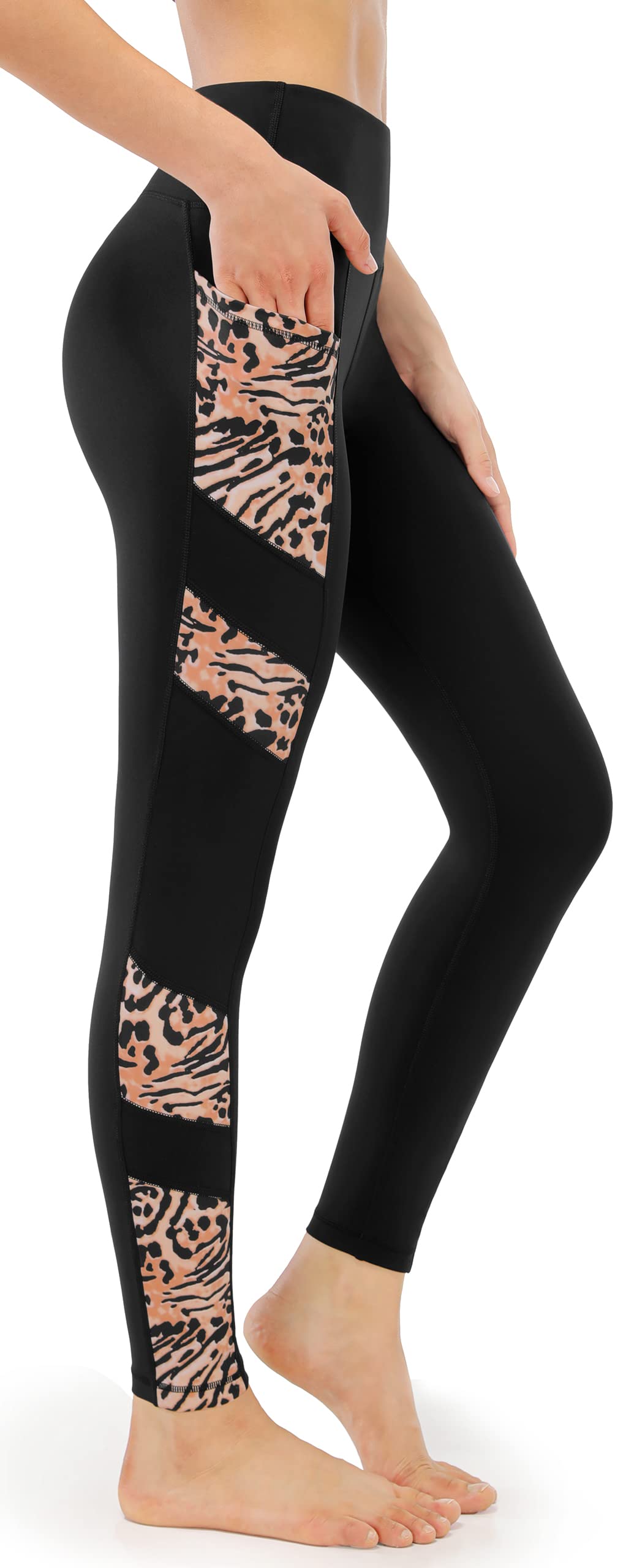 PERSIT Women's High Waist Yoga Pants with Pockets - Non See-Through Tummy Control 4-Way Stretch Leggings for Workout, Running & Lounge Wear