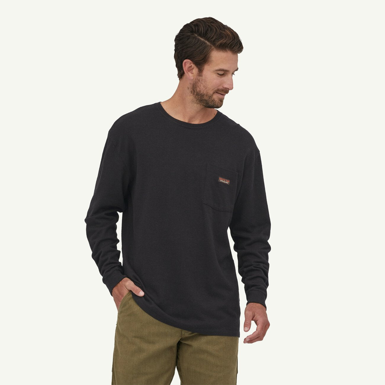 Men's Long Sleeve Work Pocket T-Shirt - Durable Cotton Workwear for Construction, Landscaping & Outdoor Jobs