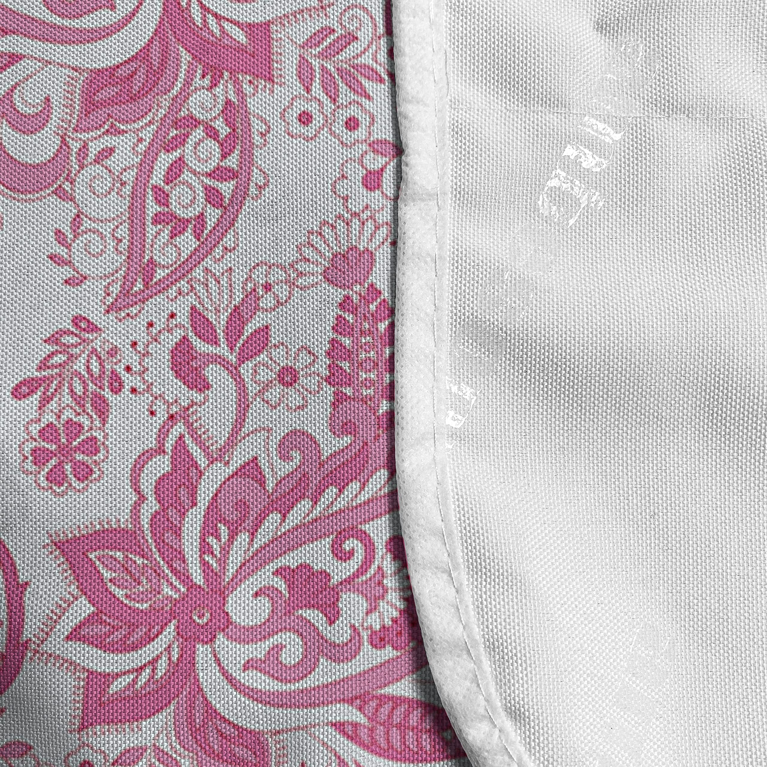 Ambesonne Floral Microwave Cover - Pink Paisley Abstract Garden Print, Waterproof Kitchen Organizer with Pockets, 36