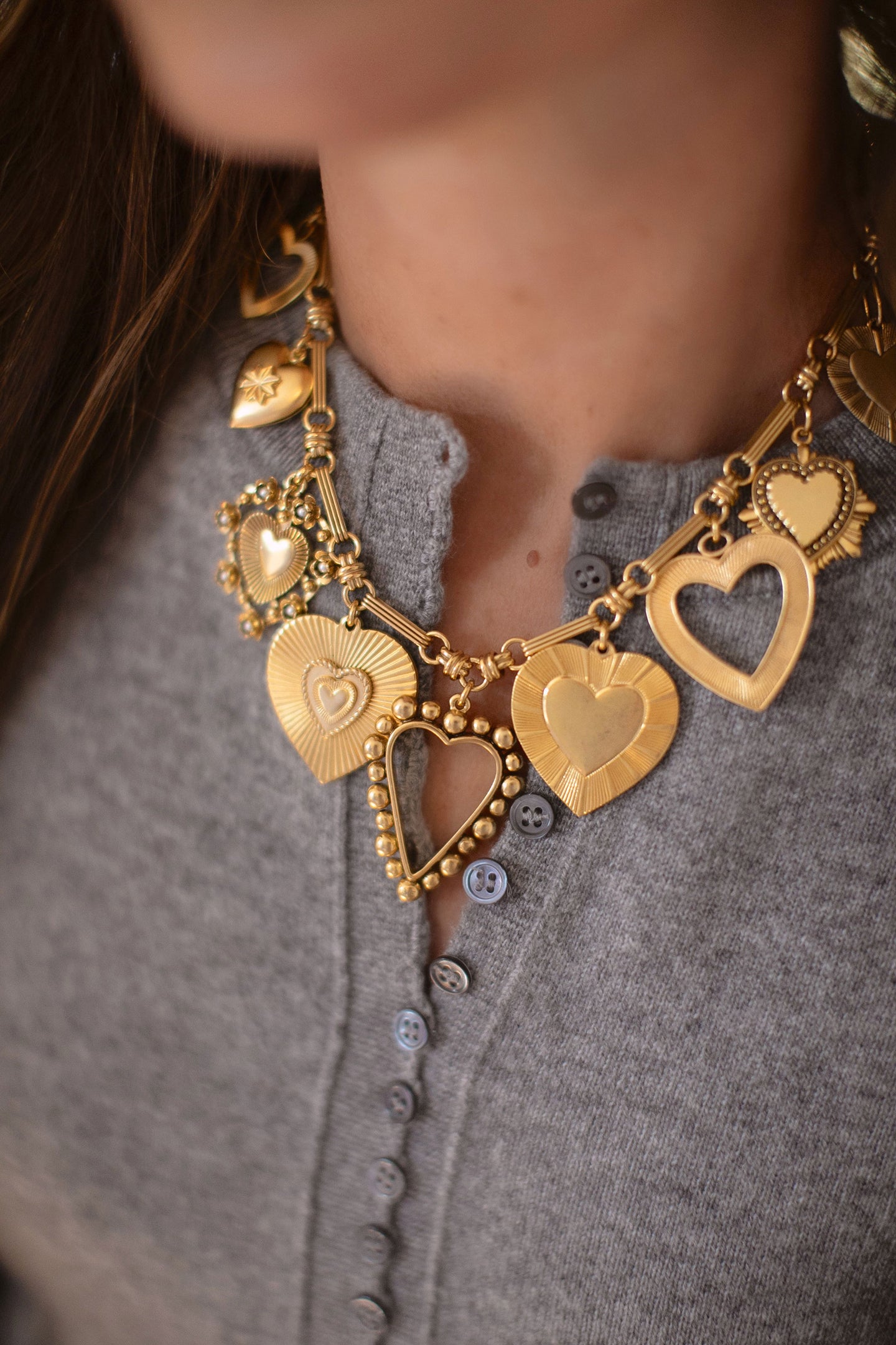 Brinker+Eliza Queen of Hearts Necklace - Elegant Gold Heart Pendant for Women | Perfect for Valentine's Day, Anniversary & Romantic Gifts | Jewelry for Date Nights & Special Occasions