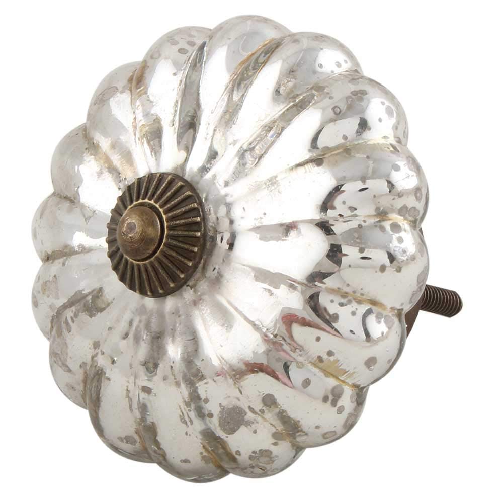 20-Piece Mercury Silver Glass Drawer Knobs - Premium Indian Shelf Cabinet Hardware for Kitchen, Dresser & Door Pulls - Elegant Decorative Pulls for Home Renovation & DIY Furniture Upgrade