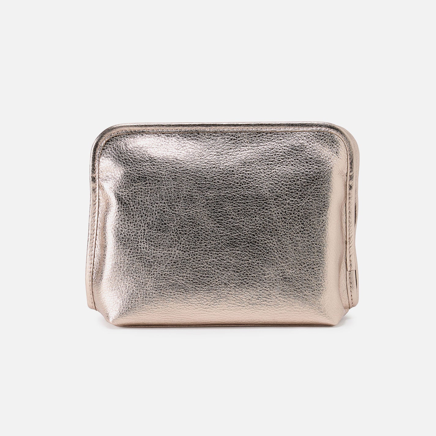 Premium Metallic Leather Cosmetic Pouch - Elegant Cameo Quartz Makeup Bag for Travel & Daily Essentials Organization