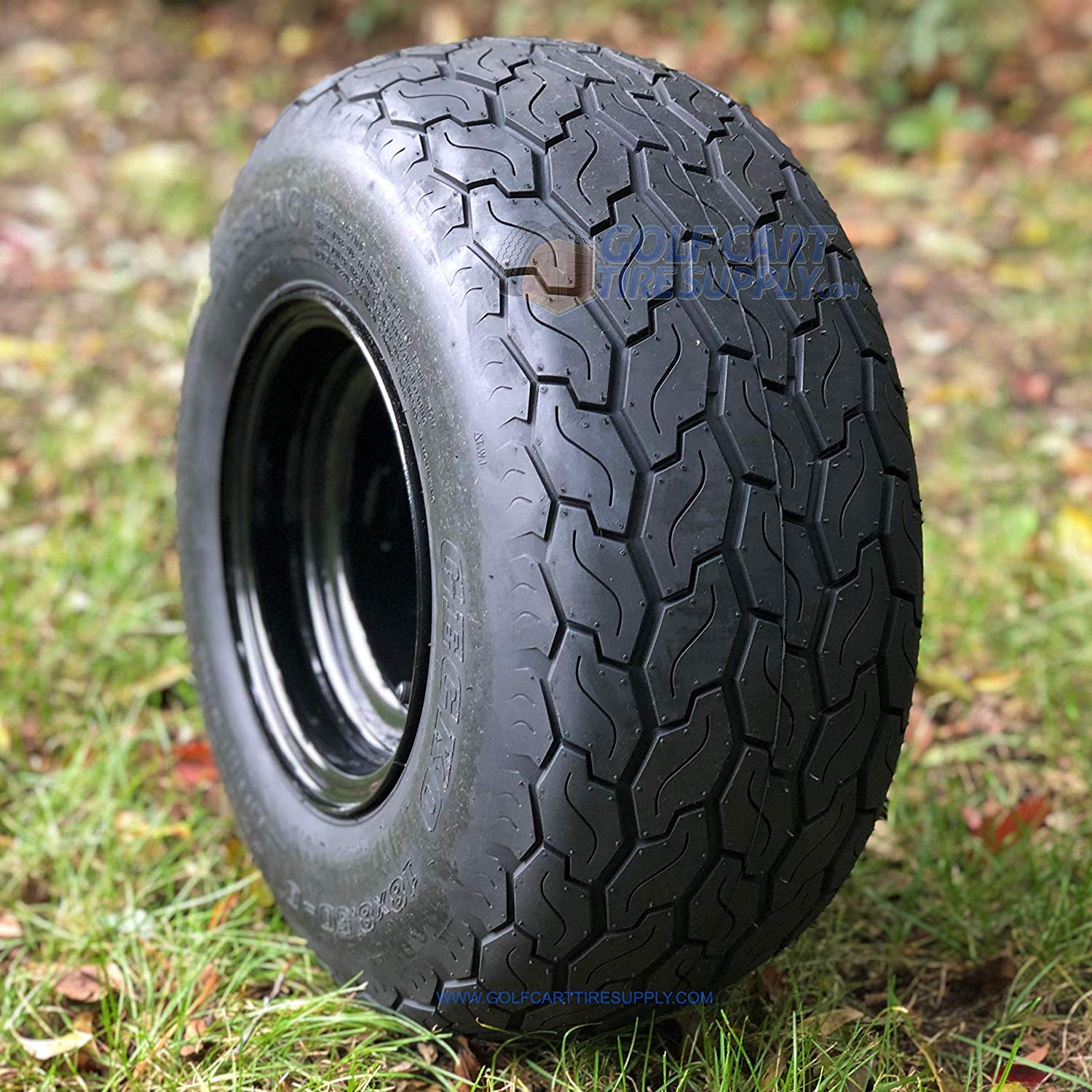 Steeleng 18X8.50-8 Golf Cart Tires and Wheels Combo Set of 4 - OEM Replacement Black Steel Rims for Golf Carts - Perfect for Course, Resort, and Neighborhood Use