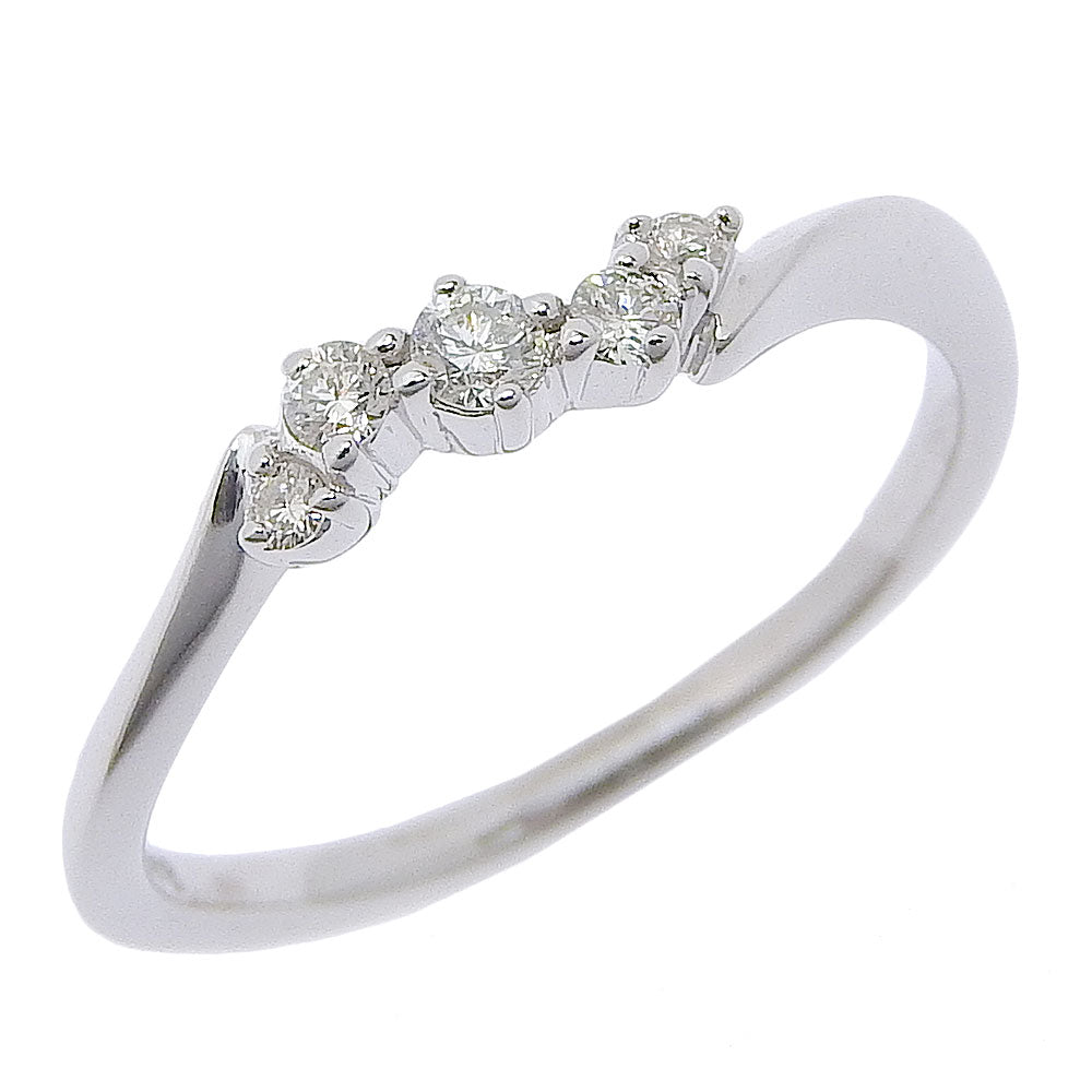 4℃ 5P 18K White Gold Diamond Ring for Women - Elegant Wedding Band, Anniversary Gift, Engagement Jewelry (Perfect for Proposals, Bridal Sets & Special Occasions)