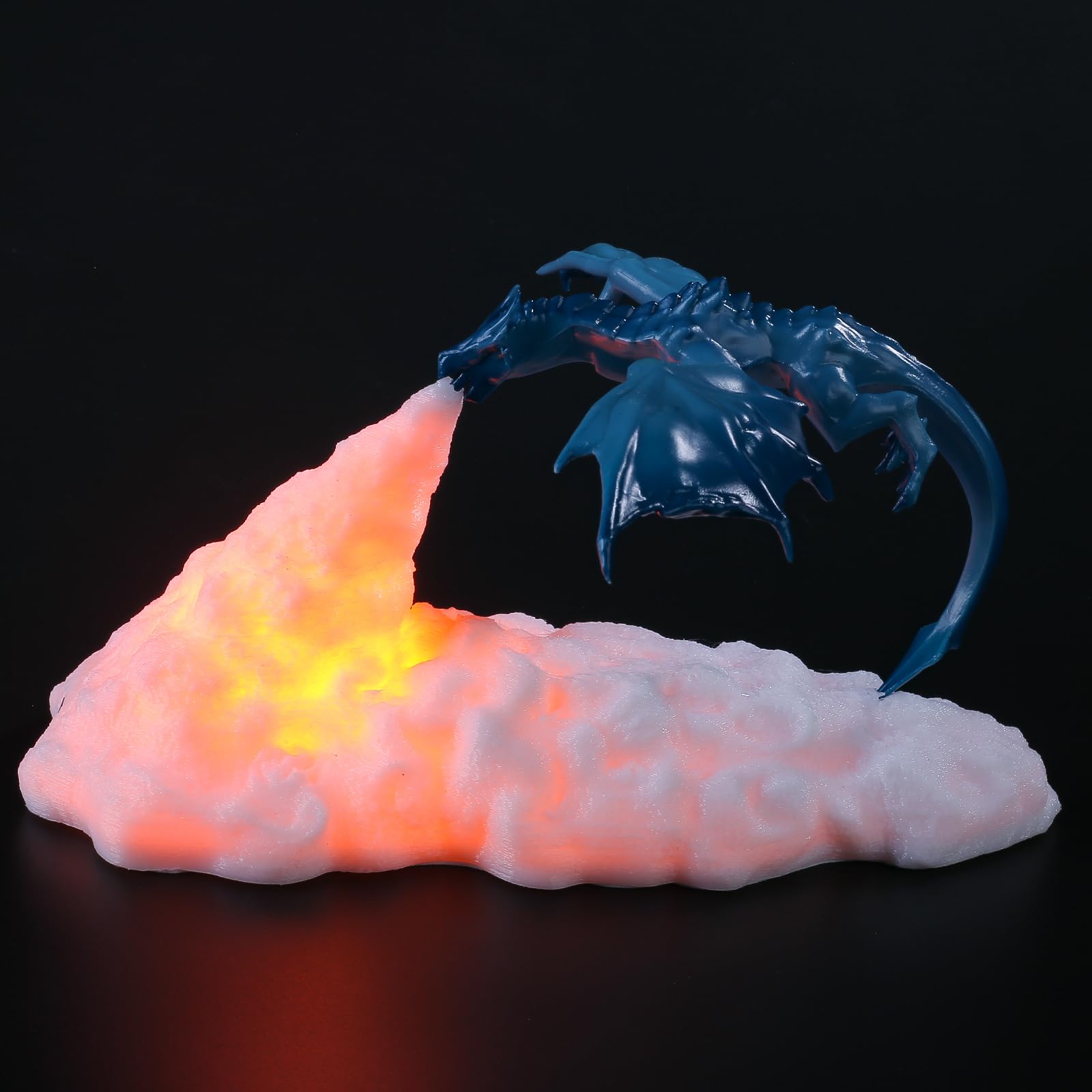 3D Printed Fire Dragon LED Night Light - USB Rechargeable Moon Lamp for Kids Bedroom Decor | Perfect Gift for Boys and Girls | Creates Magical Atmosphere for Bedtime, Gaming Rooms & Fantasy Themed Spaces