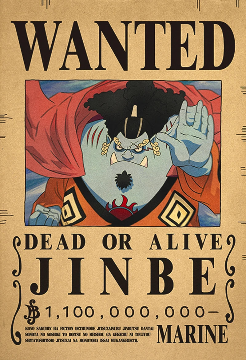 One Piece Bounty Wanted Sticker Posters - Anime Wall Decor for Bedroom, Office & Game Room - Perfect for Fans & Collectors