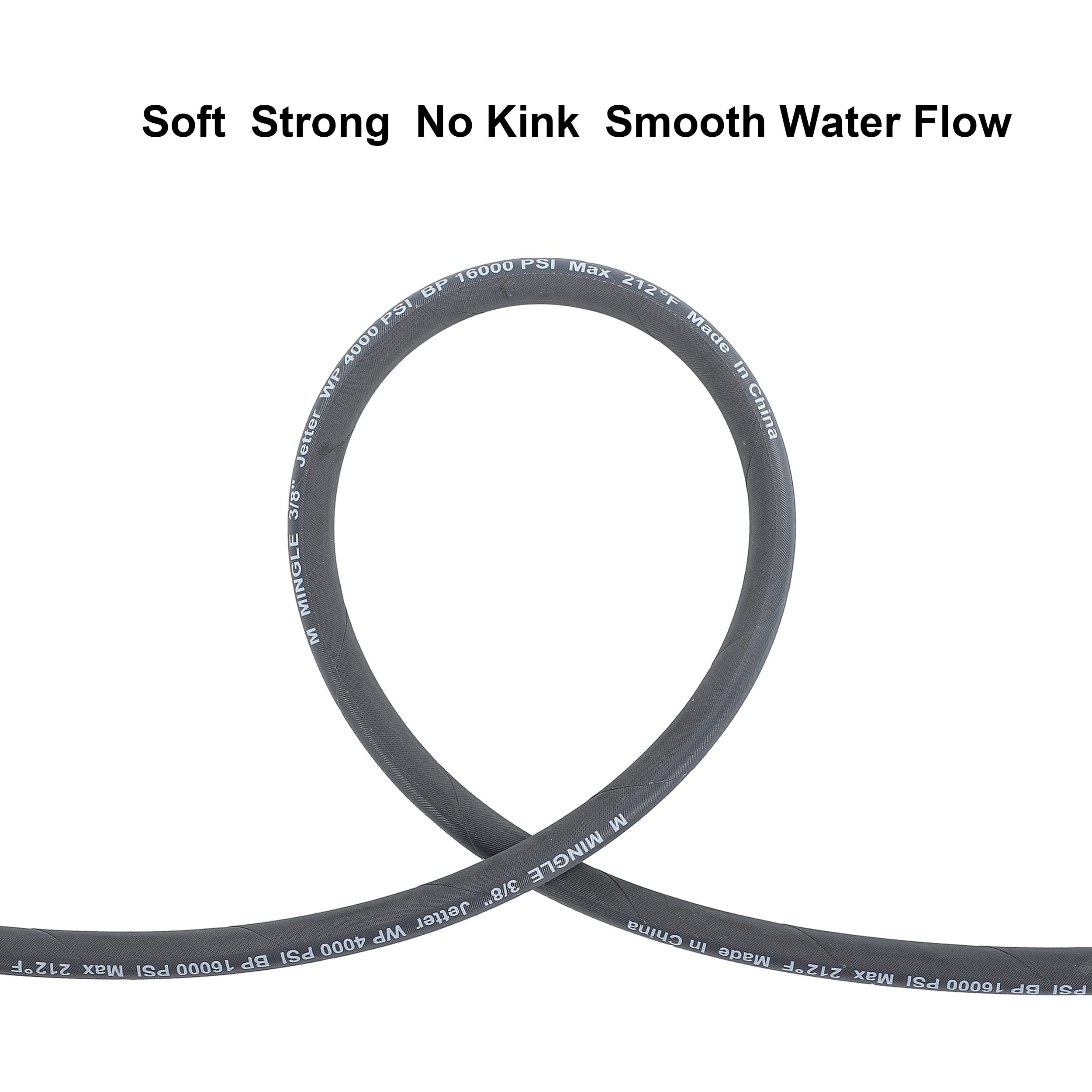 M MINGLE 150ft High Pressure Washer Hose Reel with Jumper Hose - Heavy Duty Water Hose Storage Solution for Car Washing, Deck Cleaning, and Outdoor Power Washing