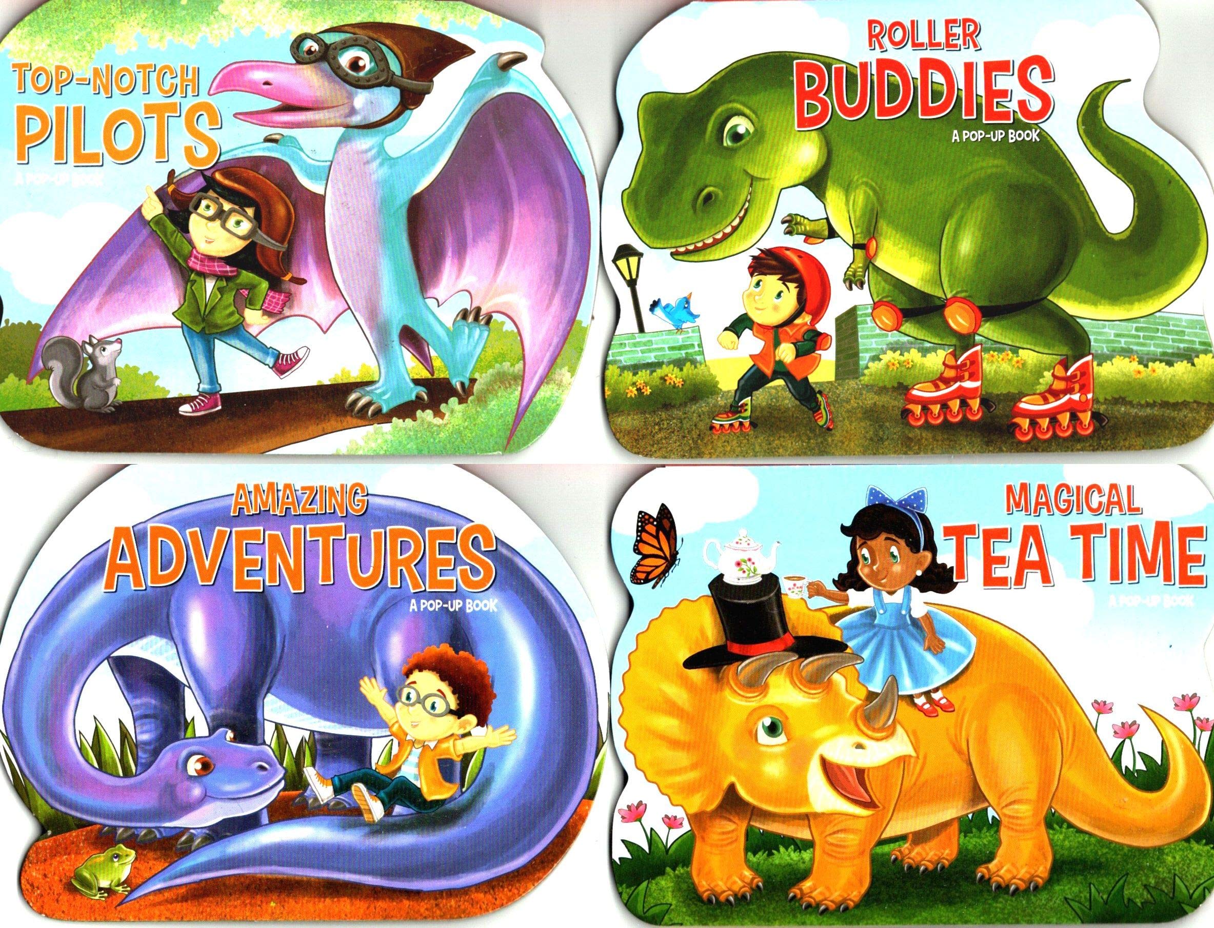 Dinosaurs Adventures Pop-Up Book Set - 4 Interactive 3D Board Books for Kids | Educational Gifts & Storytime Fun