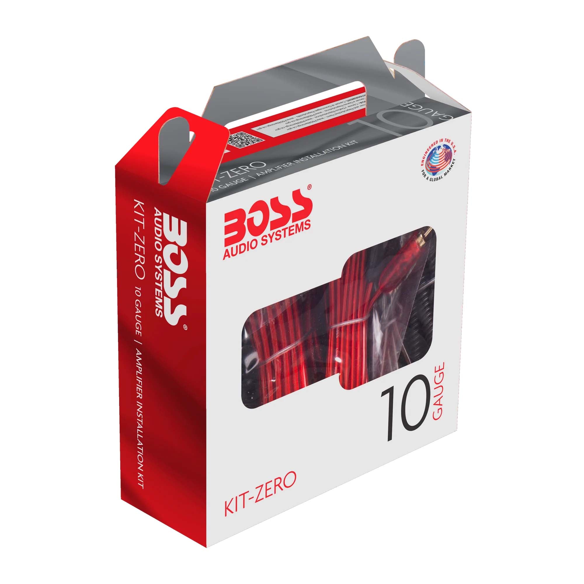Boss Audio KITZERO 10 Gauge Amplifier Wiring Kit - Complete Car Audio Power & Ground Wire Installation Set for Amplifiers, Subwoofers, and Stereo Systems - Perfect for DIY Car Audio Upgrades & Professional Installations