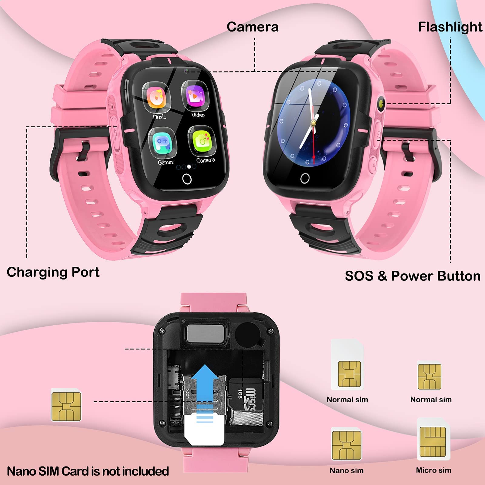 ELEJAFE Kids Smart Watch for Boys & Girls - 2 Cameras, Video, 16 Games, SOS Call, Flashlight, MP3 Player, Alarm Clock | Perfect Birthday Gift for Ages 3-12 | Ideal for Outdoor Play, School Safety & Parent-Child Communication