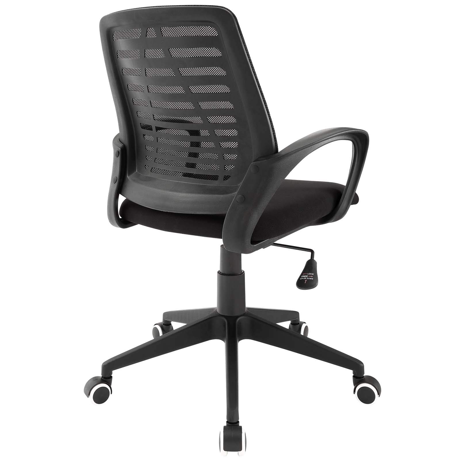 Modway Ardor Black Mesh Ergonomic Office Chair - Adjustable Height, Lumbar Support for Home & Office Workspace - Comfortable Computer Desk Chair for Long Hours Sitting