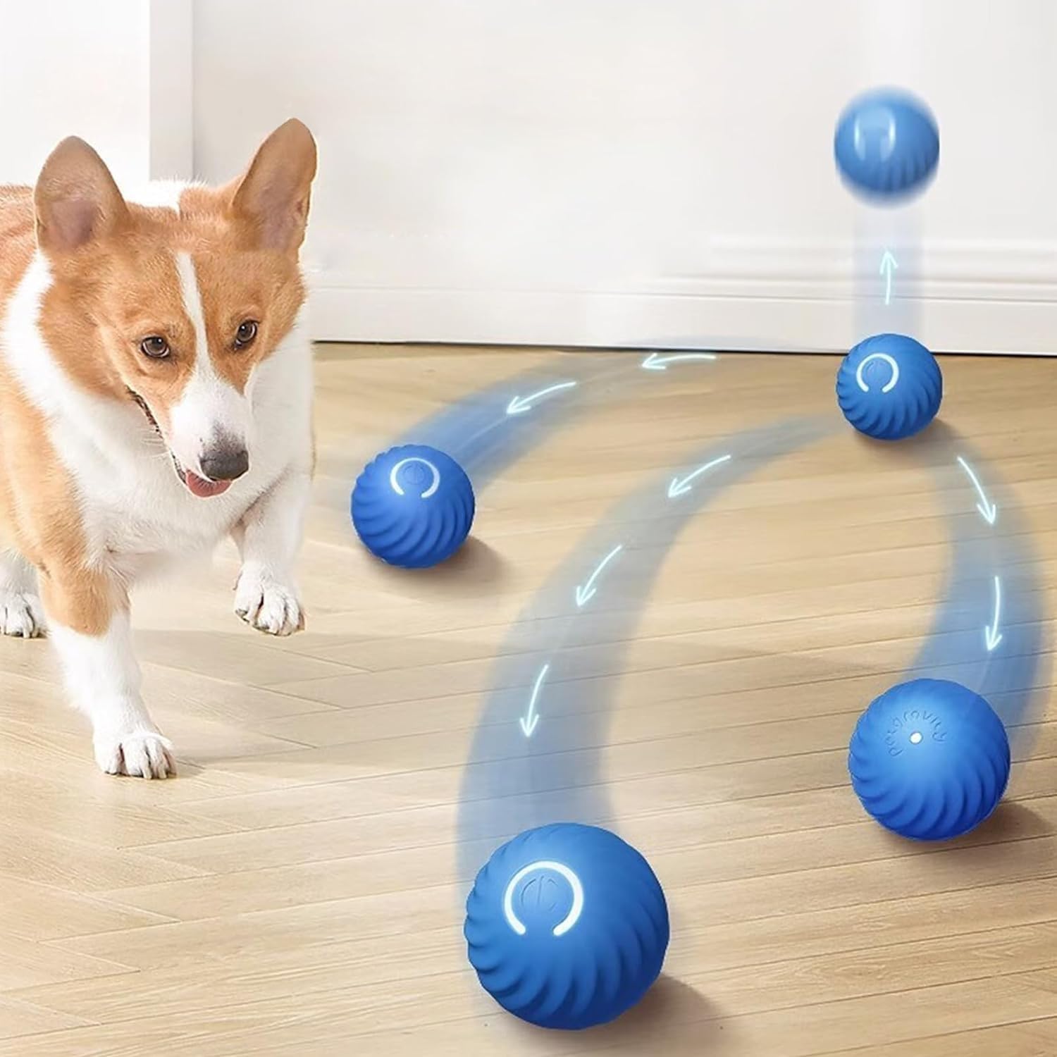 Rechargeable USB LED Dog Toy Ball - Interactive Rolling Light Up Ball for Small & Large Dogs - Perfect for Indoor Play, Nighttime Fetch & Training
