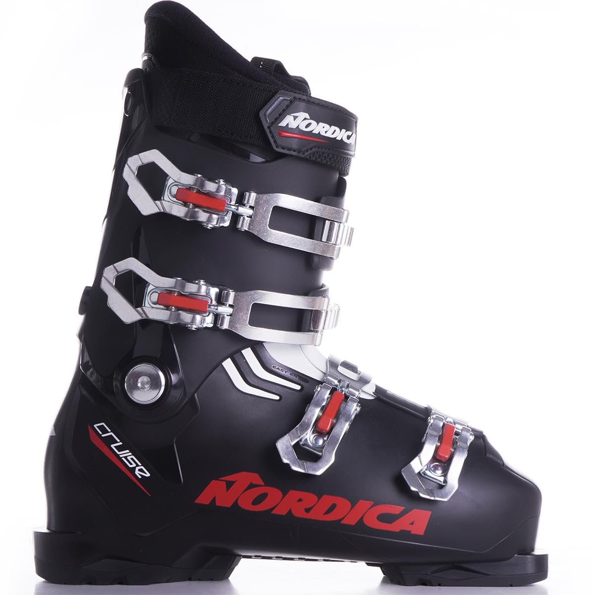 Nordica The Cruise Black/Red 28.5 Ski Boots 2025 - Perfect for Alpine Skiing & All-Mountain Performance