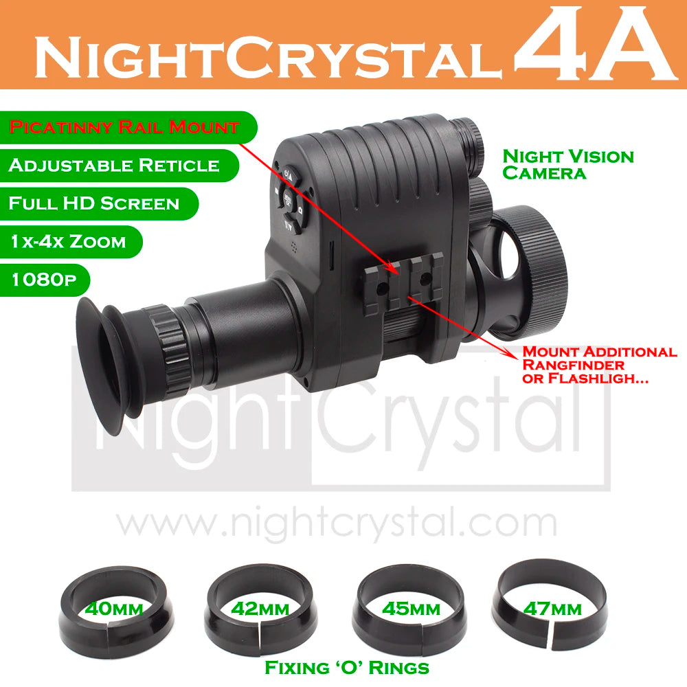 Infrared Hunting Night Vision Scope - 1080p HD Clip-On Monocular with DVR & Thermal Imaging for Sniper Rifles | Perfect for Low-Light Hunting, Wildlife Observation, and Tactical Operations