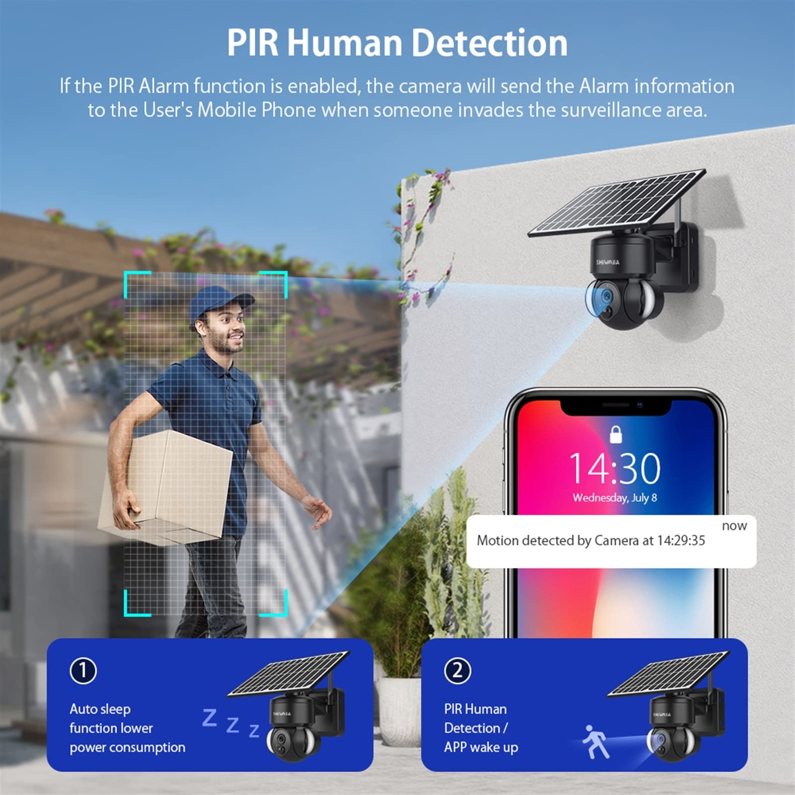 MEIVIYA 4G Solar Powered Outdoor Security Camera - 7500mAh Battery, 3MP Color Night Vision, Wireless CCTV for Garden & Home Surveillance (Black) | Weatherproof, Motion Detection, Remote Monitoring