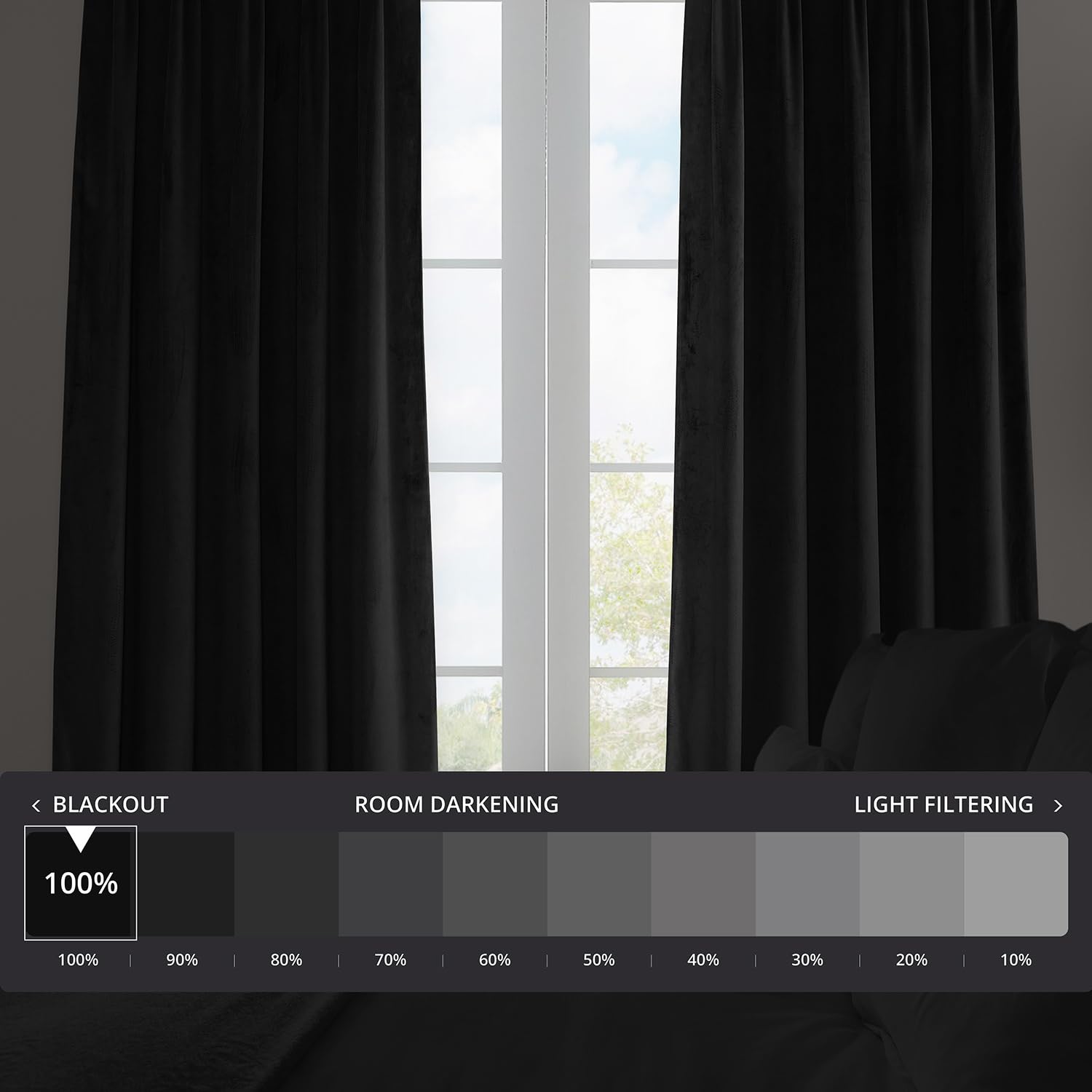 Premium Blackout Curtains for Bedroom & Living Room - 84 Inch Length Velvet Thermal Insulated Drapes with Signature Pleat Design (25W x 84L, Warm Black) - Perfect for Light Blocking, Privacy & Temperature Control