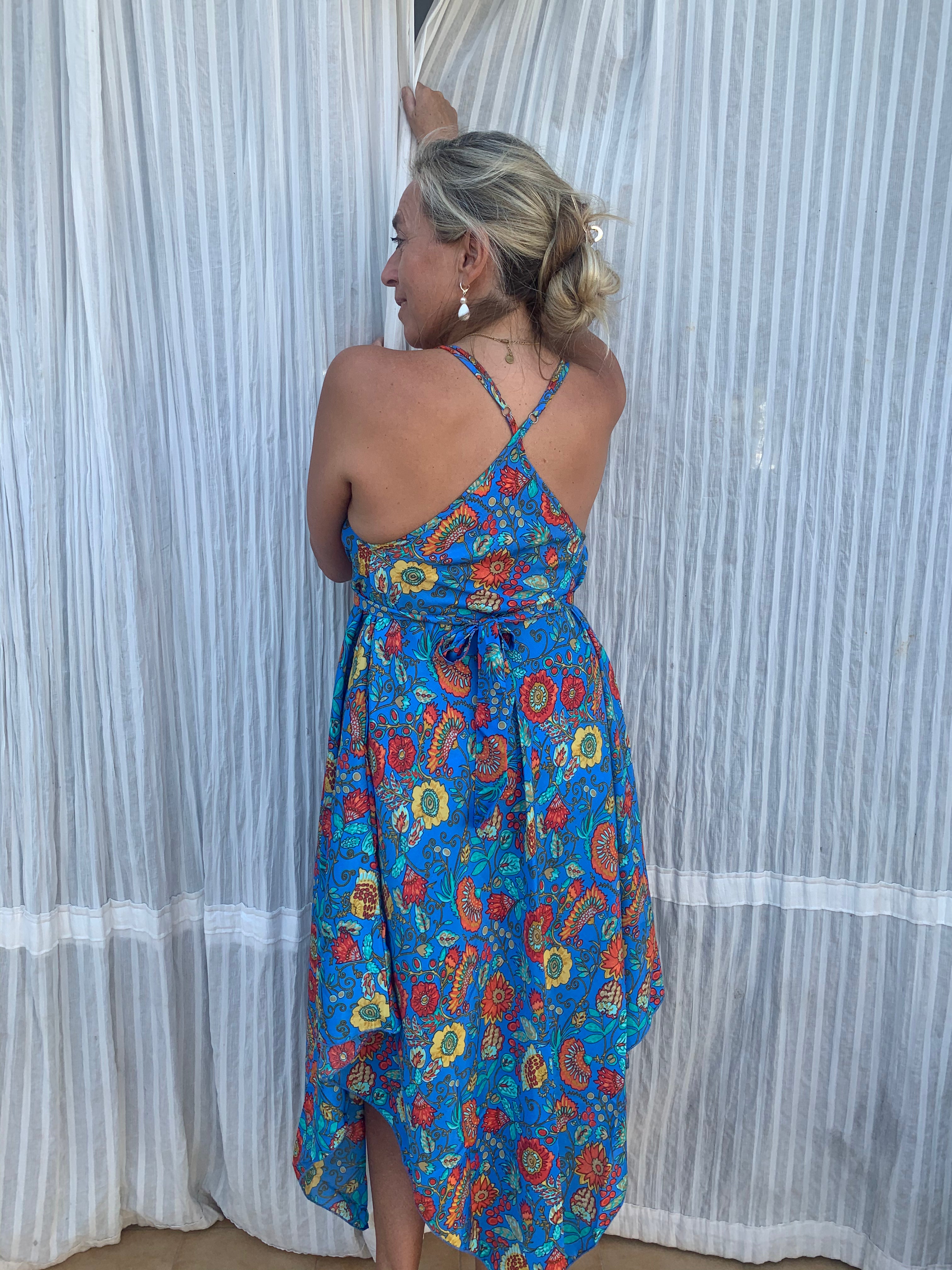 Silky Beach Dress for Women - Flowy Ibiza Summer Dress for Vacations, Poolside, and Tropical Getaways