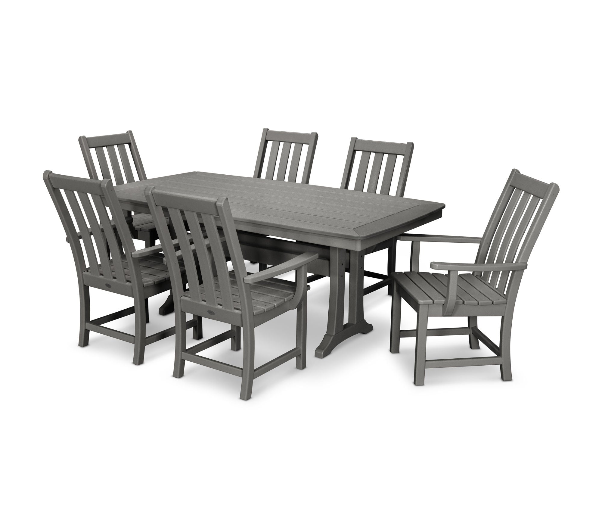 POLYWOOD Vineyard 7-Piece Outdoor Dining Set - Patio Furniture with Weather-Resistant Chairs & Table - Perfect for Backyard, Garden, and Poolside Entertaining