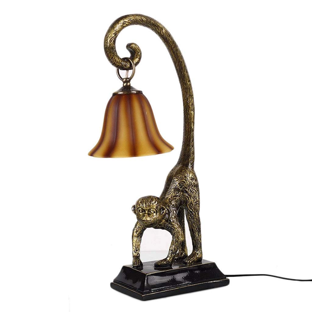 UXZDX Artistic Monkey Business Resin Table Lamp with Sculptural Monkey Face Design - Perfect for Home Office, Living Room, and Bedroom Lighting Decor