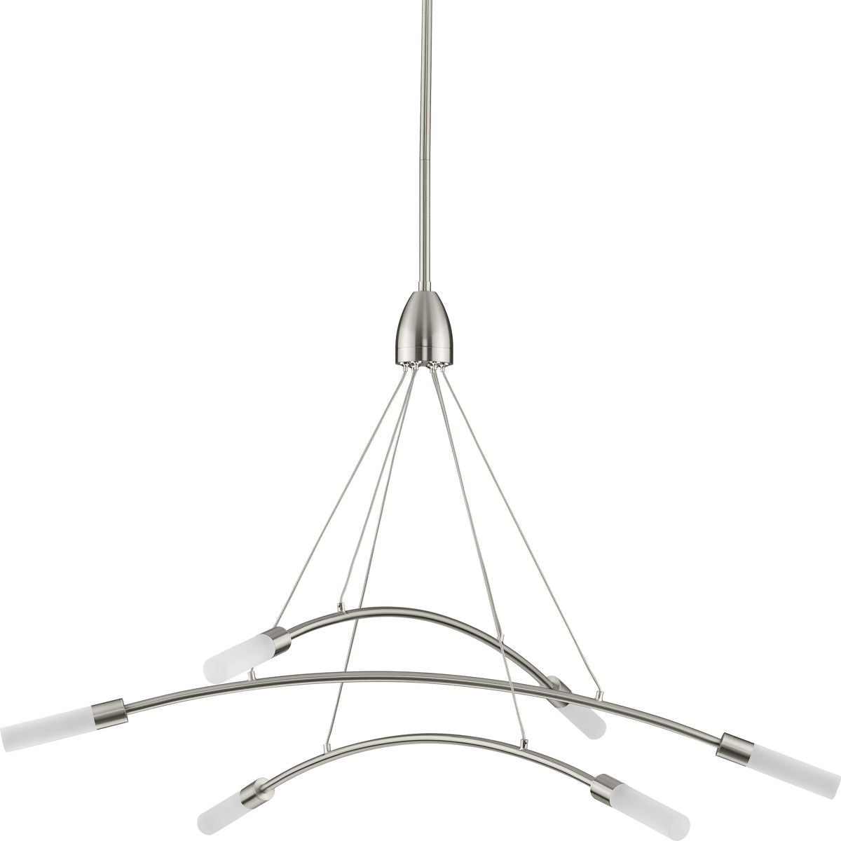 Kylo LED 6-Light Frosted Acrylic Chandelier - Modern Crystal Ceiling Light Fixture for Dining Room, Bedroom, Living Room & Foyer Lighting