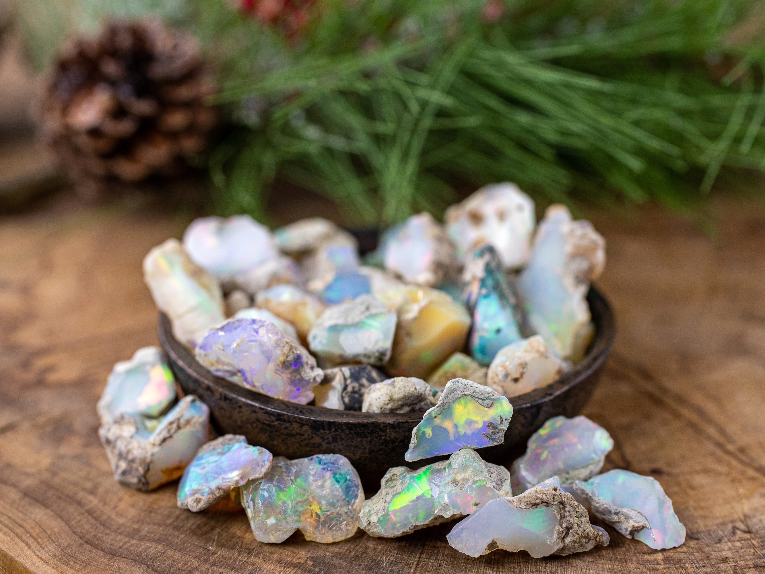 AA Grade Large Bulk Raw Opal Crystals - Rough Welo Opal Lot (E0216) for Jewelry Making, Crystal Healing & Mineral Collection