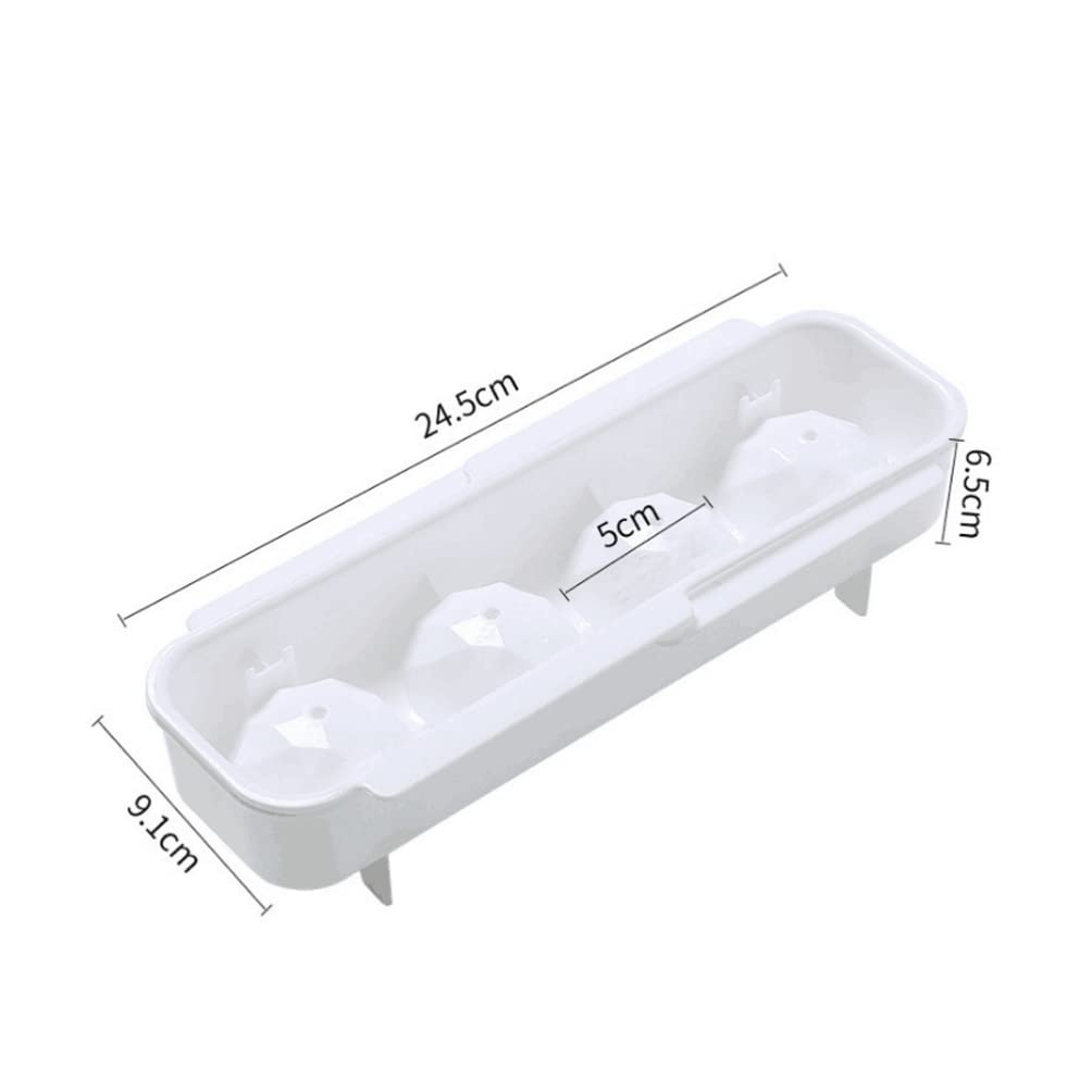 Premium Silicone Ice Cube Tray with Lid - 2 Pack Mini Ice Maker for Drinks, Smoothies & Cocktails | 4 Grids Ice Storage Container for Freezer, Party, Kitchen & Bar Use