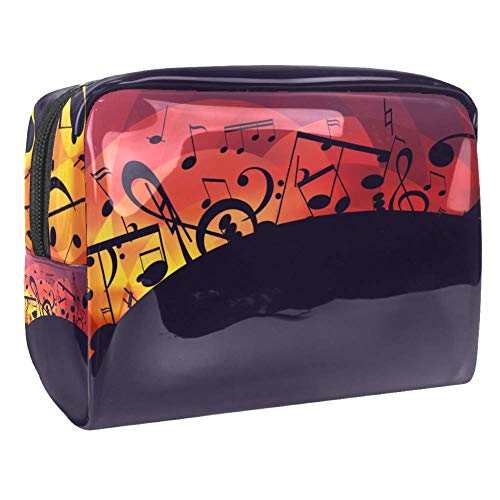 Halloween Colorful Music Notes Makeup Bag - Portable Cosmetic Travel Pouch for Women | Perfect for Halloween Parties, Travel & Daily Organizer