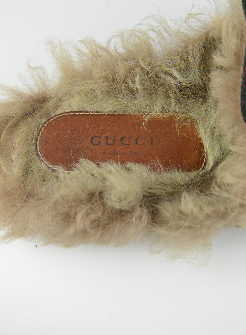 Gucci Princetown Floral Embroidered Leather Slippers - Women's Size 40 (US 9) - Luxury House Shoes for Home & Lounging