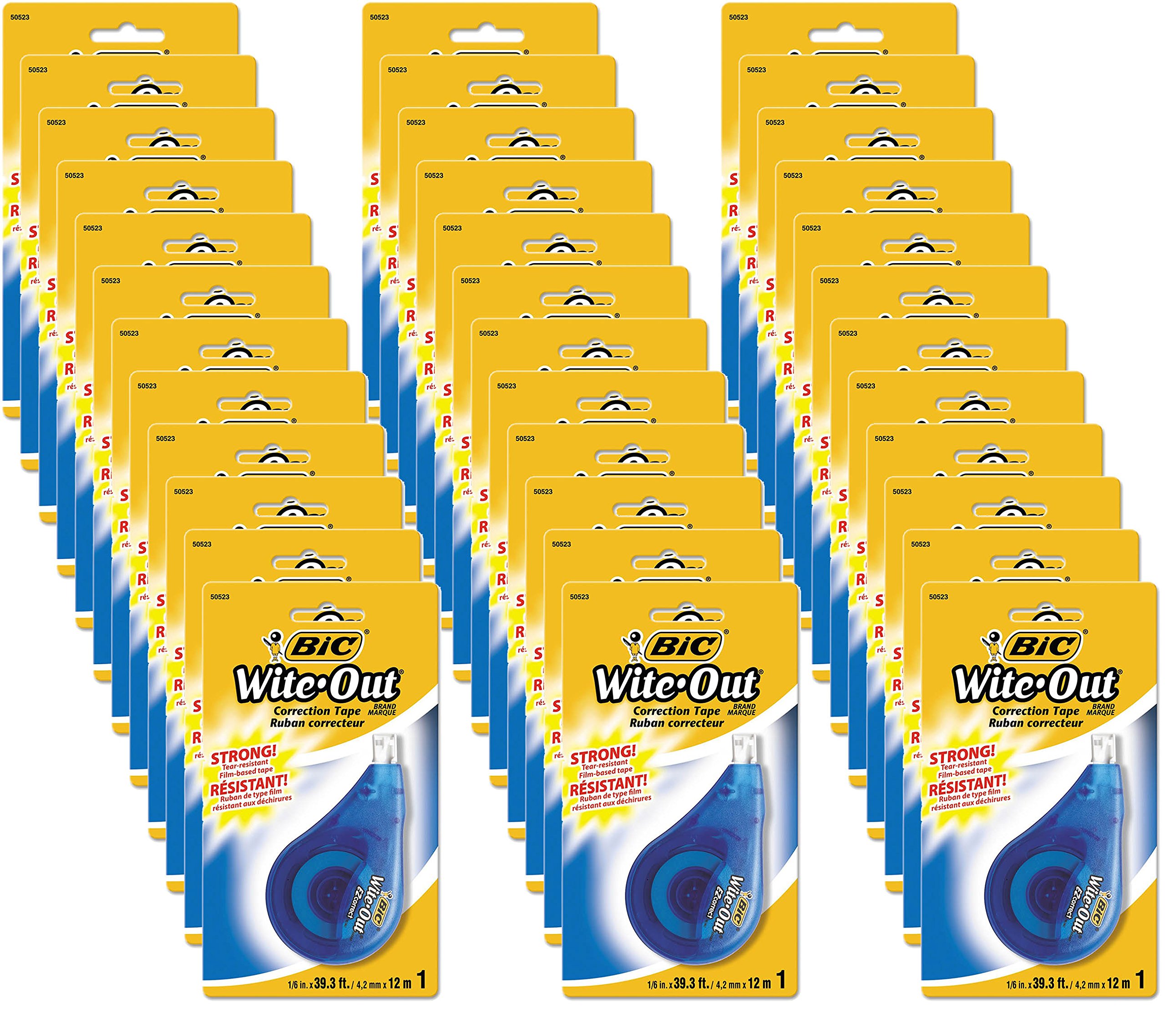 Wite-Out EZ Correct Correction Tape - 1/6'' x 472'' White Tape, Non-Refillable, Pack of 36 (1 Carton) - Perfect for Office, School & Home Document Corrections