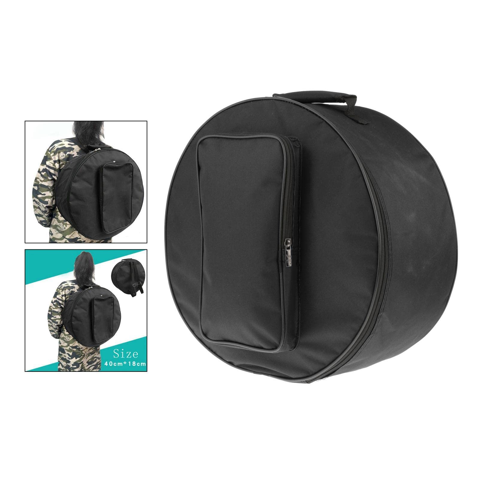 15 Inch Snare Drum Backpack Case with Shoulder Strap & Exterior Pockets - Lightweight Protective Gear for Drummers, Band Practice & Music Performances