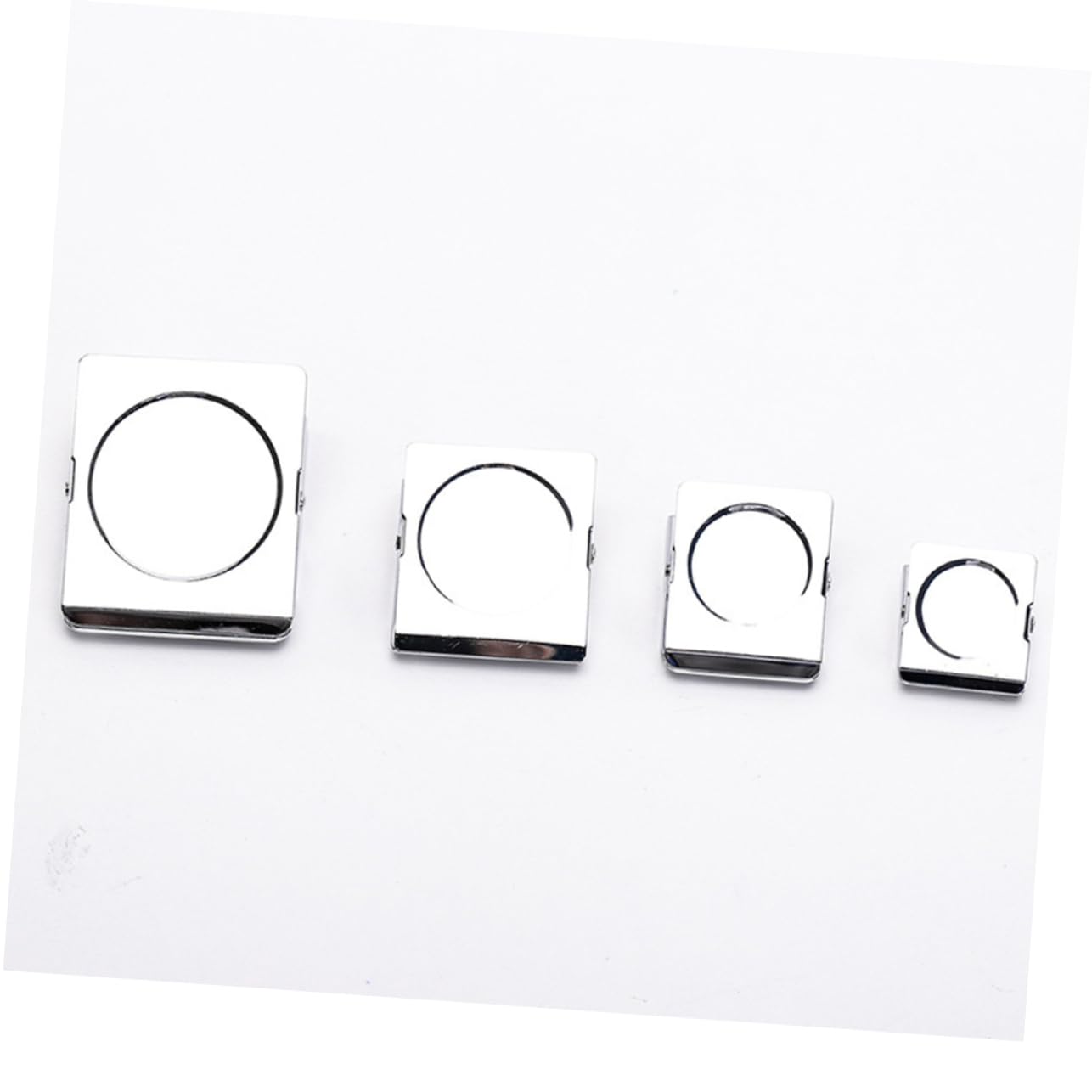 STOBOK 12pcs Stainless Steel Square Clips - Strong Metal Fridge Magnets for Office, Kitchen & Home Organization - Perfect for Photos, Notes & Recipes