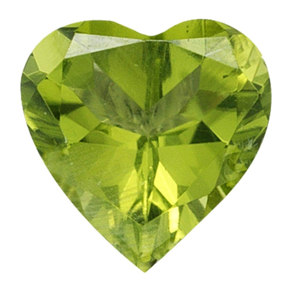 10mm 3.30-4.51 Carats AA Quality Loose Peridot Heart Gemstone for Jewelry Making - Perfect for Rings, Necklaces & DIY Craft Projects