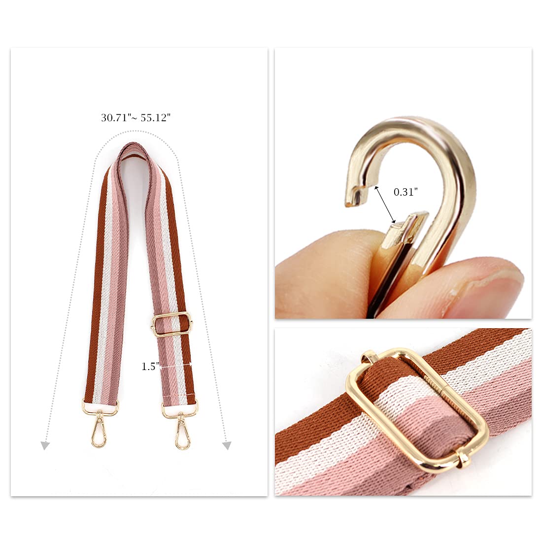 TANOSII Adjustable Wide Purse Strap - Replacement Shoulder & Crossbody Handbag Strap for Women - Perfect for Everyday Use, Travel & Fashion Accessories