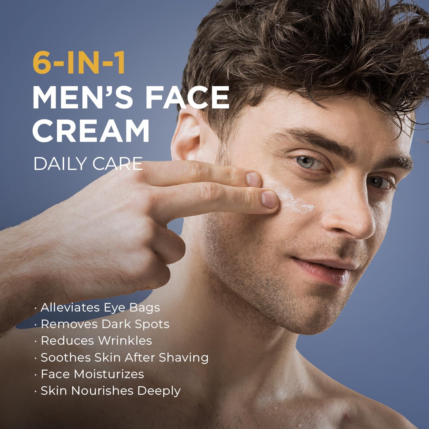 6-in-1 Anti-Aging Face Cream for Men - Moisturizer, Wrinkle & Eye Bags Treatment, 1.7 oz | Daily Hydration & Skin Repair for Men's Skincare Routine