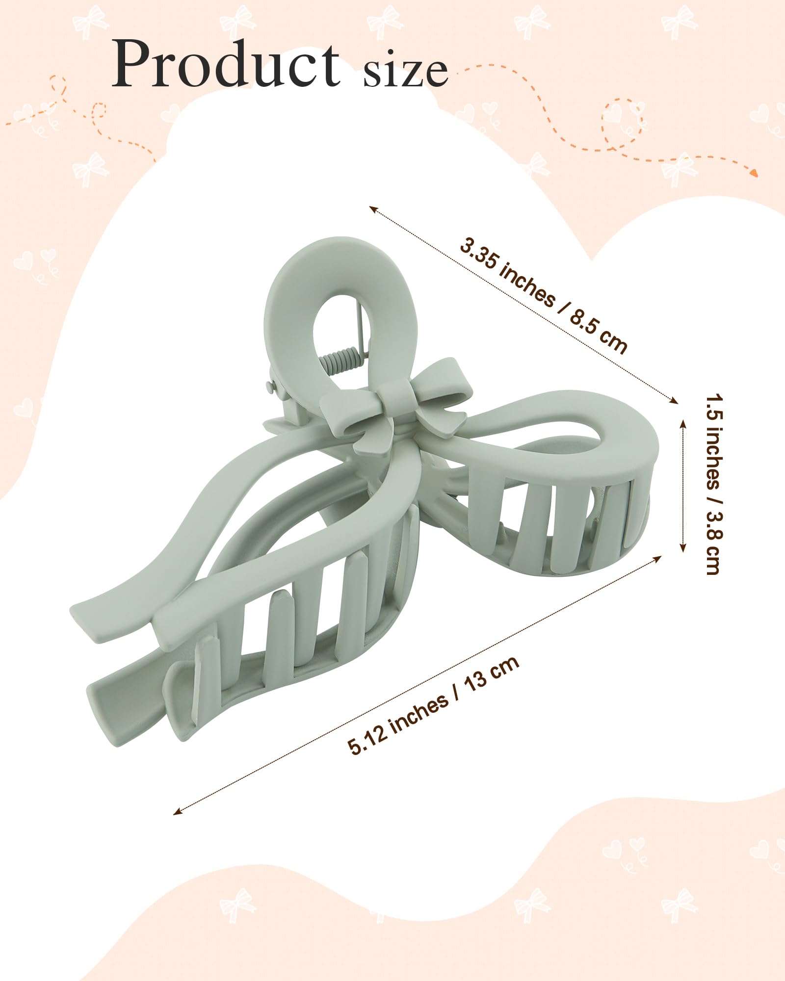 4 PCS Large Bow Hair Clips for Women - 5