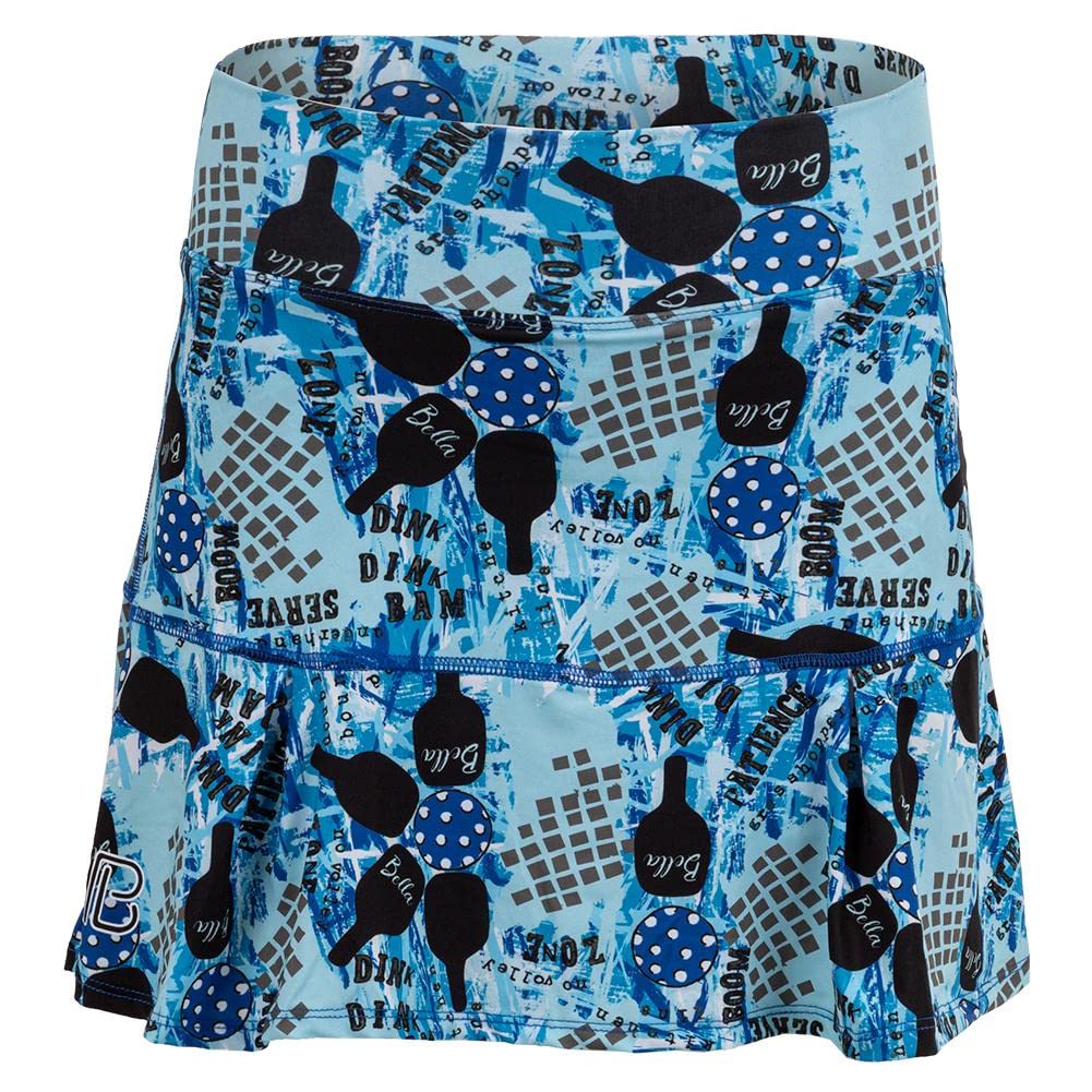 **Women's Pickleball Skort with Attached Shorts - Graffiti Print 2 Drop Pleat Tennis Skirt for Active Sports & Casual Wear**