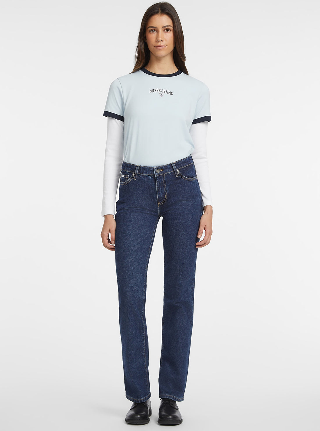 Guess G08 Straight Leg Jeans for Women - Classic Blue Denim Pants with Stretch, High Waist & Comfort Fit | Perfect for Casual Wear, Office & Date Nights
