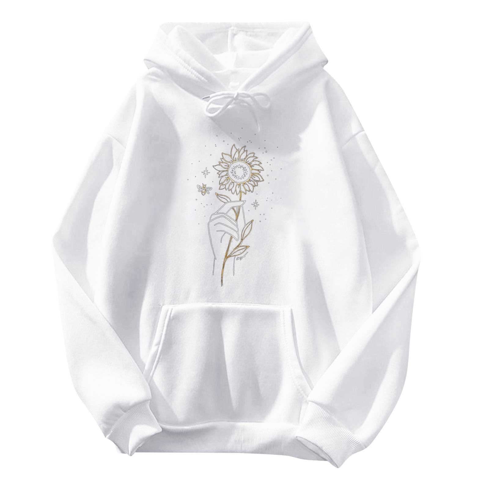 UYTOGOFE Women's Long Sleeve Cotton Hooded Sweatshirt with Drawstring & Zipper - Casual Everyday Wear for Women | Perfect for Fall, Winter, Gym & Lounge