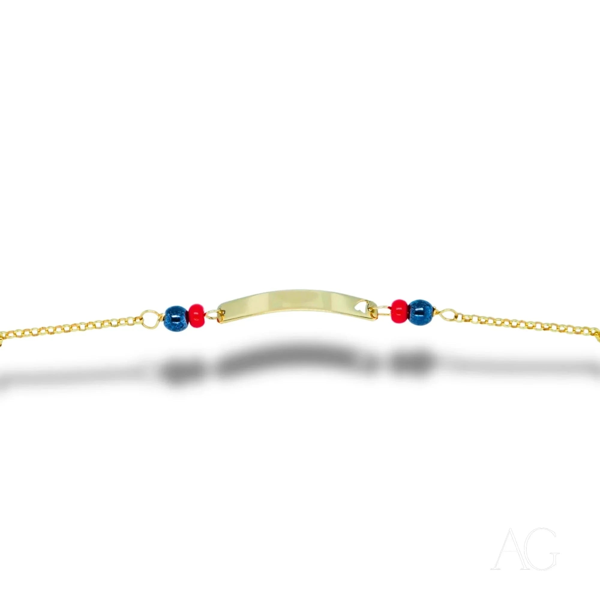 18K Gold Kids' Bracelet with Black Coral & Heart Charm - Elegant Gift for Birthdays, Baptism & Special Occasions