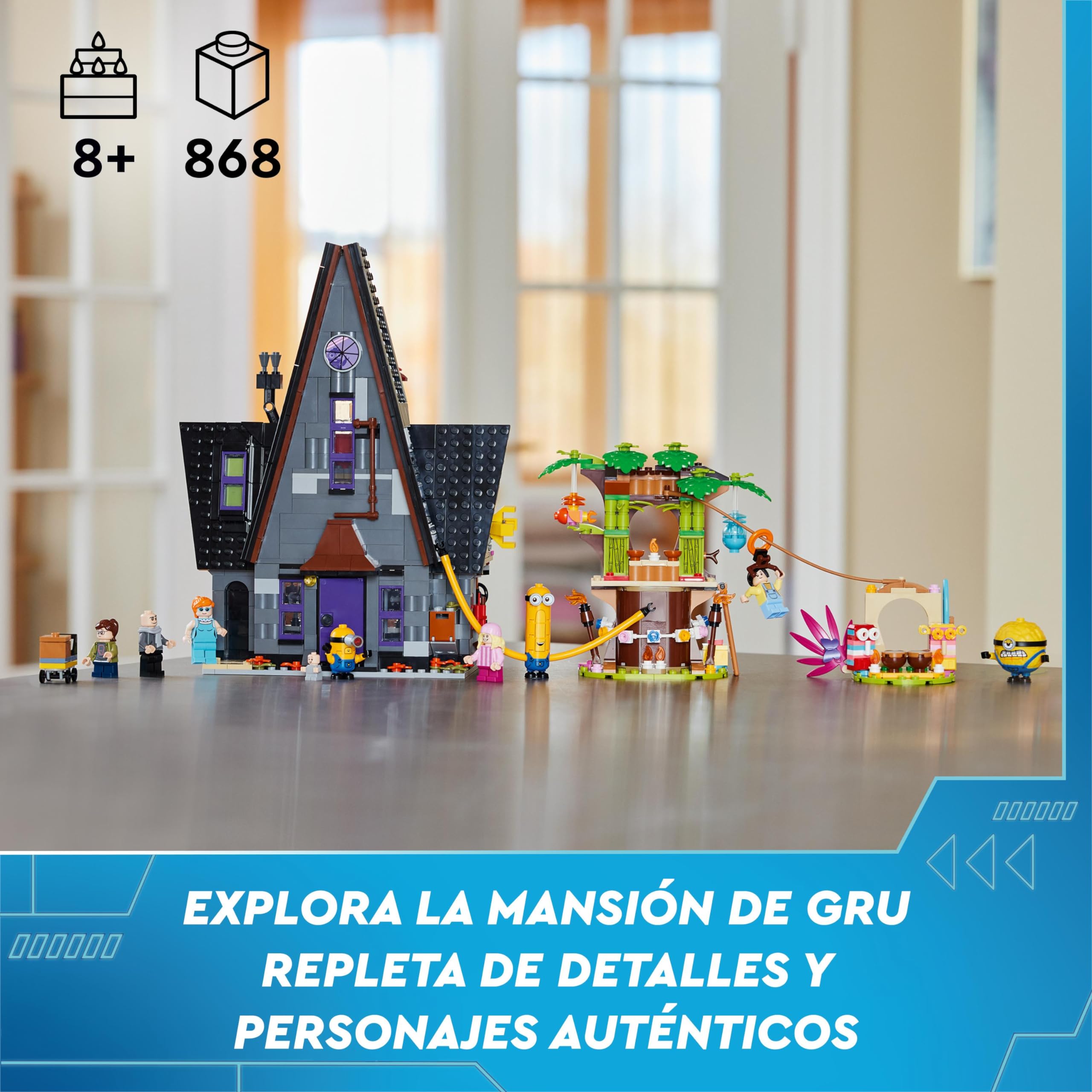 LEGO GRU 4: Despicable Me Minions & GRU's Family Mansion Building Toy Set with Movie Character Figures, Construction Playset for Kids Ages 8+ (75583) - Perfect for Birthday Gifts, Creative Play & Movie-Themed Collectibles